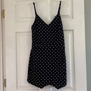 Soprano Black and White polka-dot romper dress size large